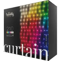 Ledworks Lichtervorhang Curtain 210 LED Warmweiss und Multicolor Outdoor 1 x 2,1m transparent