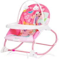 Chipolino Babywippe Enjoy, Stuhl, Schaukelfunktion, Musikfunktion, Spielbogen rosa