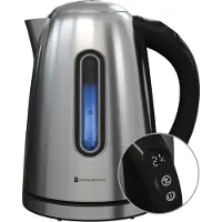 Kitchenbrothers Wasserkocher mit Temperaturregelung - Elektrisch - 1,7L - 7 Temperaturstufen - LED-Beleuchtung - Warmhaltefunktion - Edelstahl