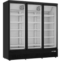 Saro Tiefkühlschrank mit 3 Glastüren - 1563 Liter, schwarz, Umluft