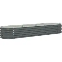 vidaXL Garten-Hochbeet 320x80x44 cm Verzinkter Stahl Grau
