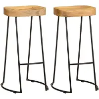 vidaXL Barhocker 2 Stk. Mango Massivholz