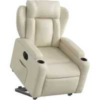 vidaXL Relaxsessel mit Aufstehhilfe Elektrisch Creme Kunstleder
