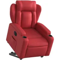 vidaXL Relaxsessel mit Aufstehhilfe Elektrisch Rot Kunstleder