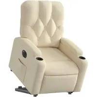 vidaXL Relaxsessel mit Aufstehhilfe Elektrisch Creme Stoff