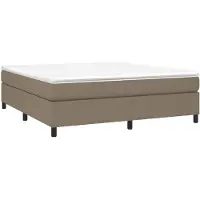 vidaXL Boxspringbett mit Matratze Taupe 160x200 cm Stoff
