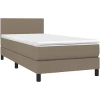 vidaXL Boxspringbett mit Matratze Taupe 90x190 cm Stoff