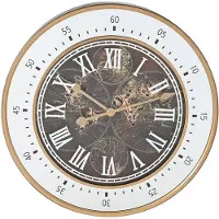 Home ESPRIT Wall Clock Home Brown Golden Crystal Iron 59 x 8,5 x 59 cm