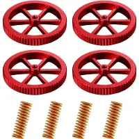 MMOBIEL 4 Hand-Nivelliermuttern für 3D-Drucker inkl. 4 warmgeformten Bettfedern, rot