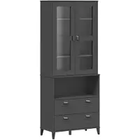 vidaXL Highboard VIKEN Anthrazit 80x40x200 cm Massivholz Kiefer