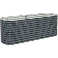 vidaXL Garten-Hochbeet 240 x 80 x 81 cm Verzinkter Stahl Grau