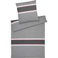Elegante Soft-Flanell-Bettwäsche-Garnitur Whitman Farbe Anthrazit Größe 135x200+80x80