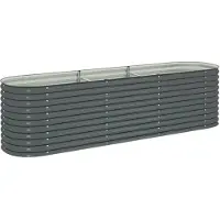 vidaXL Garten-Hochbeet 320x80x81 cm Verzinkter Stahl Grau