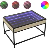 vidaXL Couchtisch mit Infinity-LED Sonoma-Eiche 70x50x41 cm