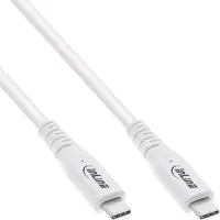 InLine USB4 Kabel, USB-C Stecker/Stecker, PD 240W, 8K60Hz, TPE, weiß, 1m, 1 m, USB C, USB C, USB4 Gen 3x2, 40 Gbit/s, Weiß