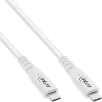 InLine USB4 Kabel, USB-C Stecker/Stecker, PD 240W, 8K60Hz, TPE, weiß, 1,5m, 1,5 m, USB C, USB C, USB4 Gen 3x2, 40 Gbit/s, Weiß