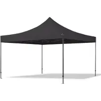 TOOLPORT 4x4m Stahl Faltpavillon, ohne Seitenteile, schwarz