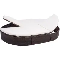 vidaXL Outdoor-Loungebett mit Kissen Poly Rattan Braun