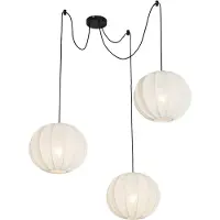 QAZQA - Design Design-Pendelleuchte I Pendellampe I Hängelampe I Pendellampe I Pendelleuchte I Lampe I Leuchte weiß Seide 3-flammig0 cm 3-flammig-Licht - Plu I Wohnzimmer I Schlafzimmer - Textil Kugel