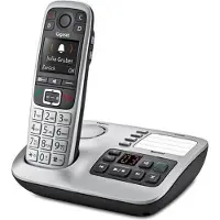 Gigaset E 560 A, DECT-Telefon, Kabelloses Mobilteil, Freisprecheinrichtung, 200 Eintragungen, Anrufer-Identifikation, Schwarz, Silber