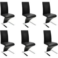 vidaXL Esszimmerstühle 6 Stk. Schwarz Kunstleder