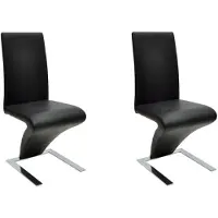 vidaXL Esszimmerstühle 2 Stk. Schwarz Kunstleder
