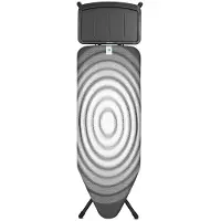 Brabantia 138980, Bügelbrett in Originalgröße, Baumwolle, Dampfbügelstation, Schwarz, Muster, Grau
