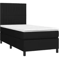 vidaXL Boxspringbett mit Matratze Schwarz 90x190 cm Stoff