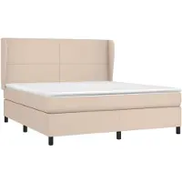 vidaXL Boxspringbett Matratze Cappuccino-Braun 160x200 cm Kunstleder