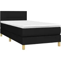 vidaXL Boxspringbett mit Matratze Schwarz 90x190 cm Stoff