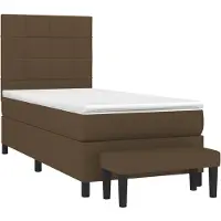 vidaXL Boxspringbett mit Matratze Dunkelbraun 90x200 cm Stoff