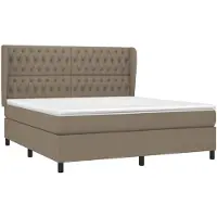 vidaXL Boxspringbett mit Matratze Taupe 180x200 cm Stoff