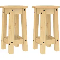 vidaXL Barhocker 2 Stk. Massivholz Kiefer