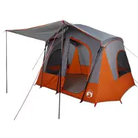 vidaXL Campingzelt 5 Personen Grau und Orange Wasserdicht