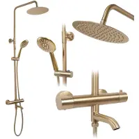 REA Duschgarnitur mit Thermostat Lungo Gold Brush