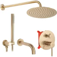 REA Unterputz Wannen-/Duschset Lungo Brush Gold + BOX