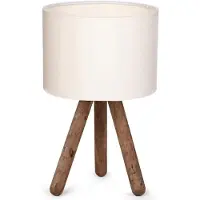 Opviq , AYD-2939, Tischleuchten, Creme, Holz, 19 x 15 x 32 cm