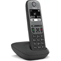 Gigaset AS690, Analoges/DECT-Telefon, Kabelloses Mobilteil, Freisprecheinrichtung, 100 Eintragungen, Anrufer-Identifikation, Schwarz, Grau