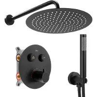 REA Duschgarnitur Lungo Termostat Black