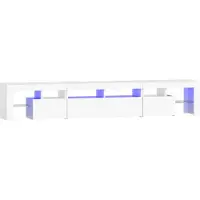 vidaXL TV-Schrank mit LED-Leuchten Weiß 230x36,5x40 cm