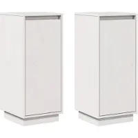 vidaXL Sideboards 2 Stk. Weiß 31,5x34x75 cm Massivholz Kiefer