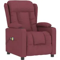 vidaXL Massagesessel Elektrisch Weinrot Stoff