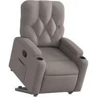 vidaXL Relaxsessel mit Aufstehhilfe Taupe Stoff