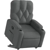 vidaXL Relaxsessel mit Aufstehhilfe Dunkelgrau Stoff