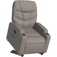 vidaXL Relaxsessel mit Aufstehhilfe Taupe Stoff
