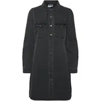 Vero Moda Jeanskleid "VMJENNIE LS SHORT DENIM DRESS GA NOOS" Brusttaschen