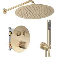 REA Duschgarnitur Lungo Termostat Brush Gold