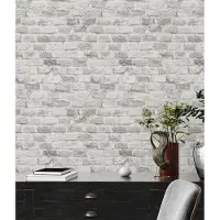 A.S. Création Vliestapete "Bricks & Stones Steinoptik" gemustert matt neutral leicht strukturiert Tapete Stein Tapeten Wohnzimmer Schlafzimmer Küche modern Design Optik