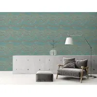 Living Walls Vliestapete "Stories of Life Malachit Steinoptik Tapete Türkis Gold", glänzend-abstrakt-organisch, Metallic Design Steintapete für Wohnzimmer Tapeten Wohnzimmer modern