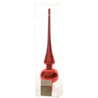 Ksd Kaemingk Christbaumschmuck Christbaumspitze Glas 6 x 26 cm Weihnachtsrot Glaenzend